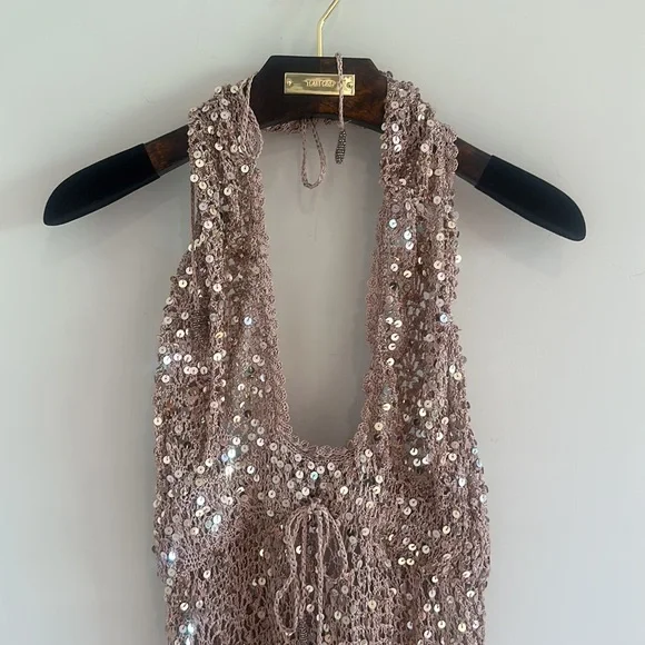 Retrofete TOSCA SEQUIN CROCHET JUMPSUIT XS/S NWT - Picture 8 of 17